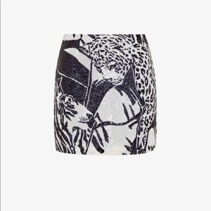 Retrofete animal print sequin skirt